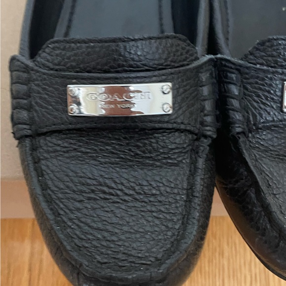 Black Leather Loafer with Silver Hardware from Coach - Picture 4 of 6
